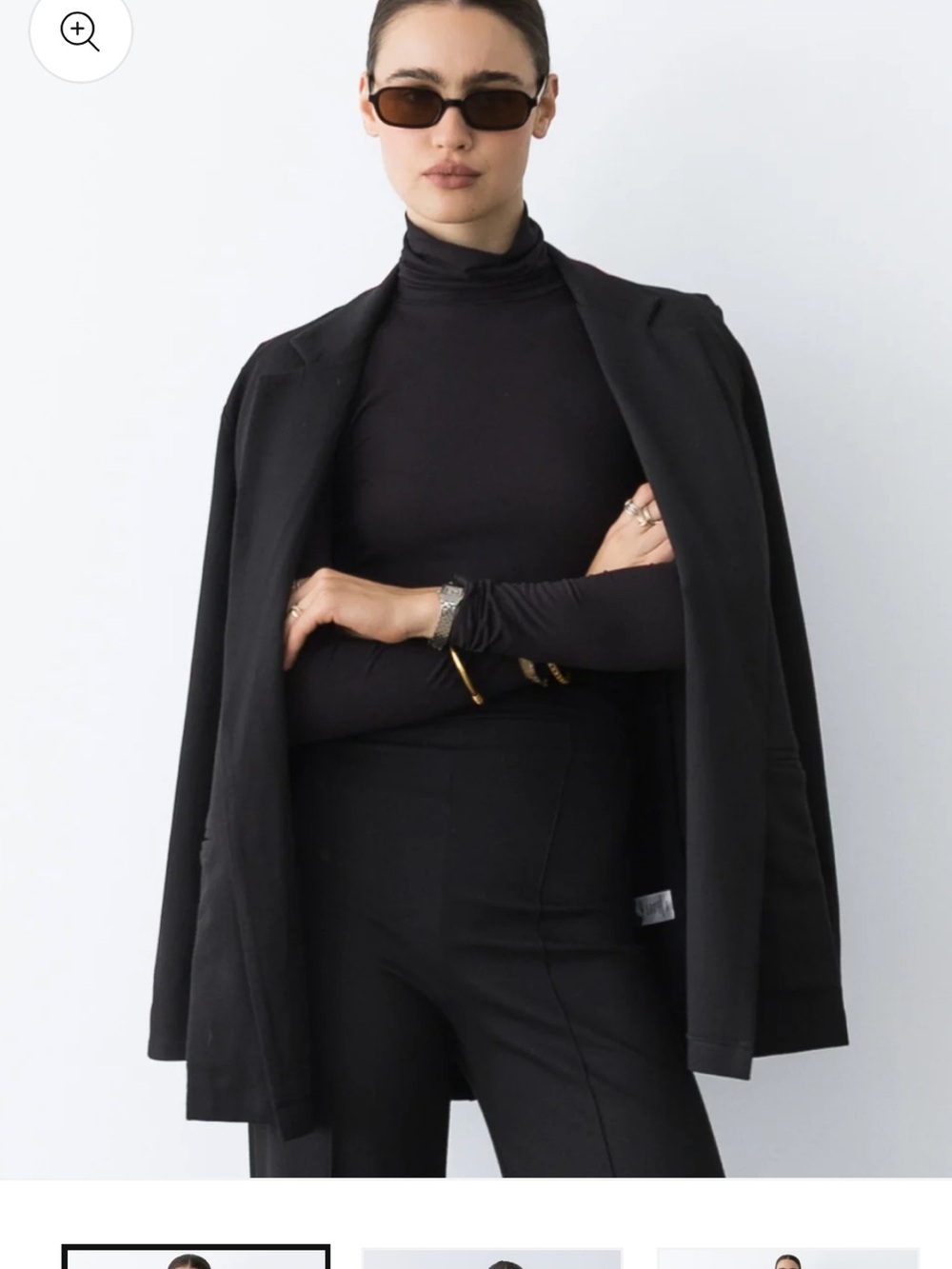 Ripley Rader BLACK PONTE KNIT OVERSIZED BLAZER